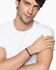 Curb Chain Bracelet in Black Titanium with Black Diamonds, 8mm