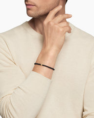 Spiritual Beads Evil Eye Bracelet with Black Onyx, Sapphire and 18K Yellow Gold, 4mm