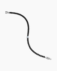 Spiritual Beads Evil Eye Bracelet in Sterling Silver with Black Onyx and Sapphire, 4mm