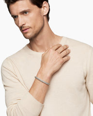 Chevron Bead Bracelet in Sterling Silver, 8mm