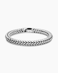 Chevron Bead Bracelet in Sterling Silver, 8mm