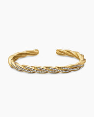 DY Helios™ Cuff Bracelet in 18K Yellow Gold with Diamonds, 6mm