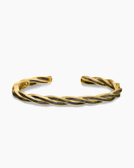 DY Helios™ Cuff Bracelet in 18K Yellow Gold with Forged Carbon, 6mm