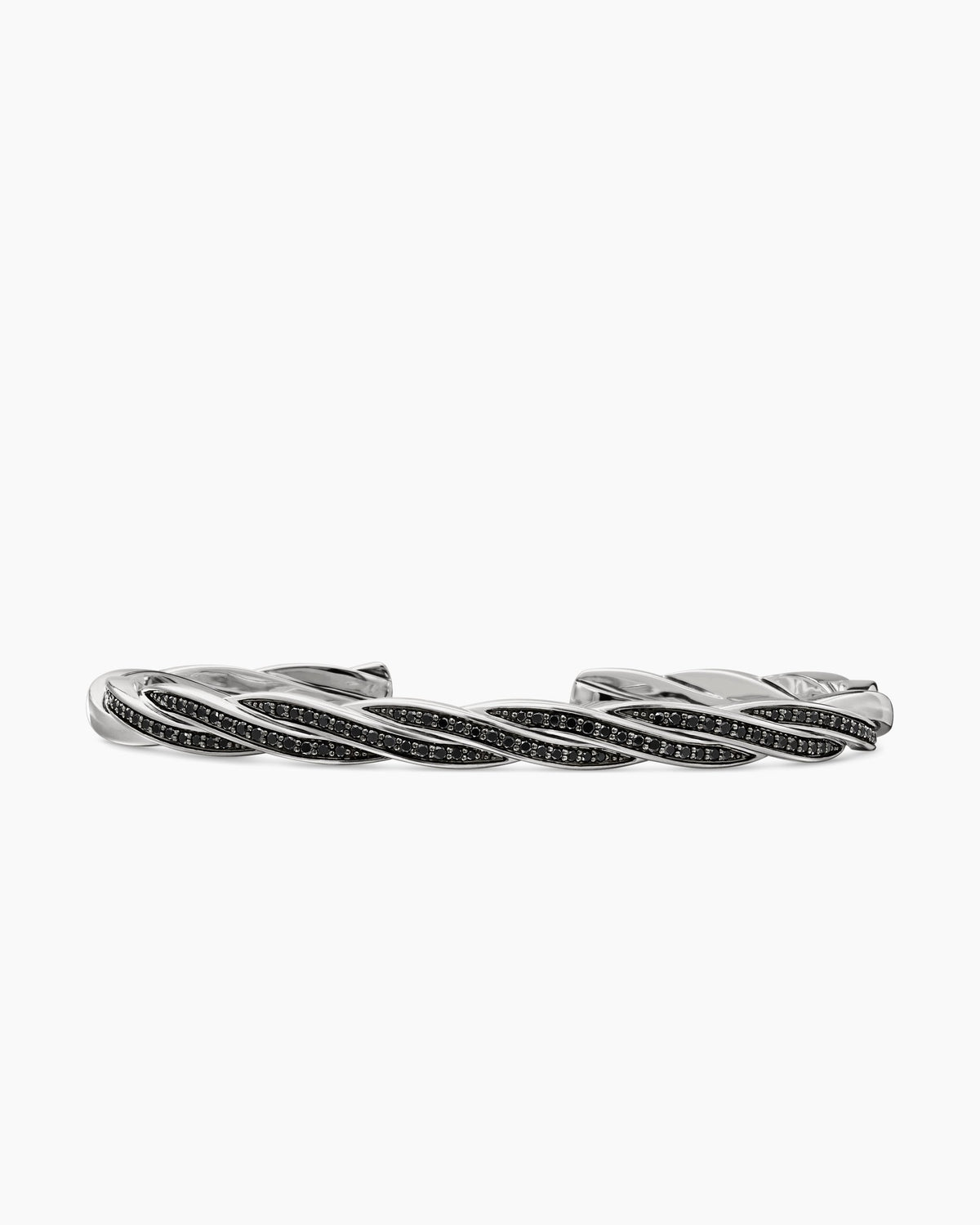 DY Helios™ Cuff Bracelet in Sterling Silver with Black Diamonds, 6mm