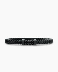 Chevron Bracelet in Black Rubber with Black Titanium, 6mm