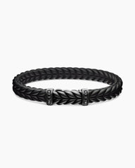 Chevron Bracelet in Black Rubber with Black Titanium and Black Diamonds, 9mm