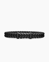 Chevron Bracelet in Black Rubber with Black Titanium and Black Diamonds, 9mm
