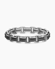 Streamline® Link Bracelet in Sterling Silver with Black Diamonds, 7.5mm