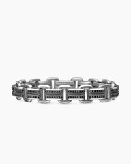Streamline® Link Bracelet in Sterling Silver with Black Diamonds, 7.5mm