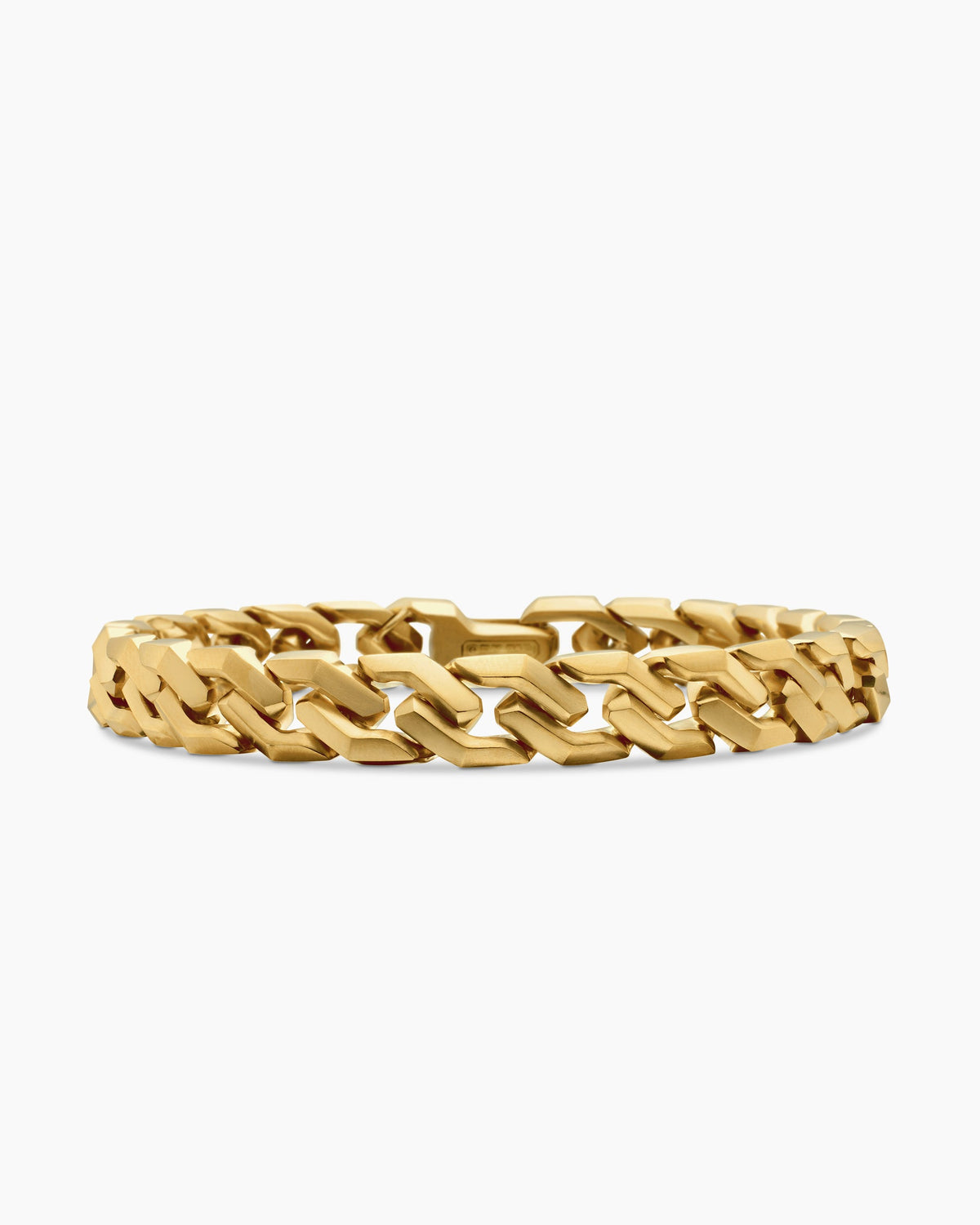 Curb Chain Angular Link Bracelet in 18K Yellow Gold, 8.7mm