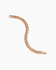Curb Chain Angular Link Bracelet in 18K Rose Gold, 8.7mm