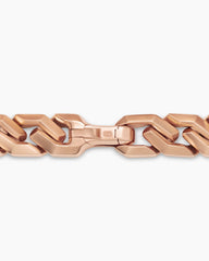 Curb Chain Angular Link Bracelet in 18K Rose Gold, 8.7mm