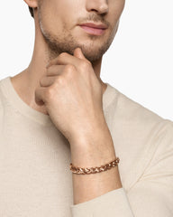 Curb Chain Angular Link Bracelet in 18K Rose Gold, 8.7mm