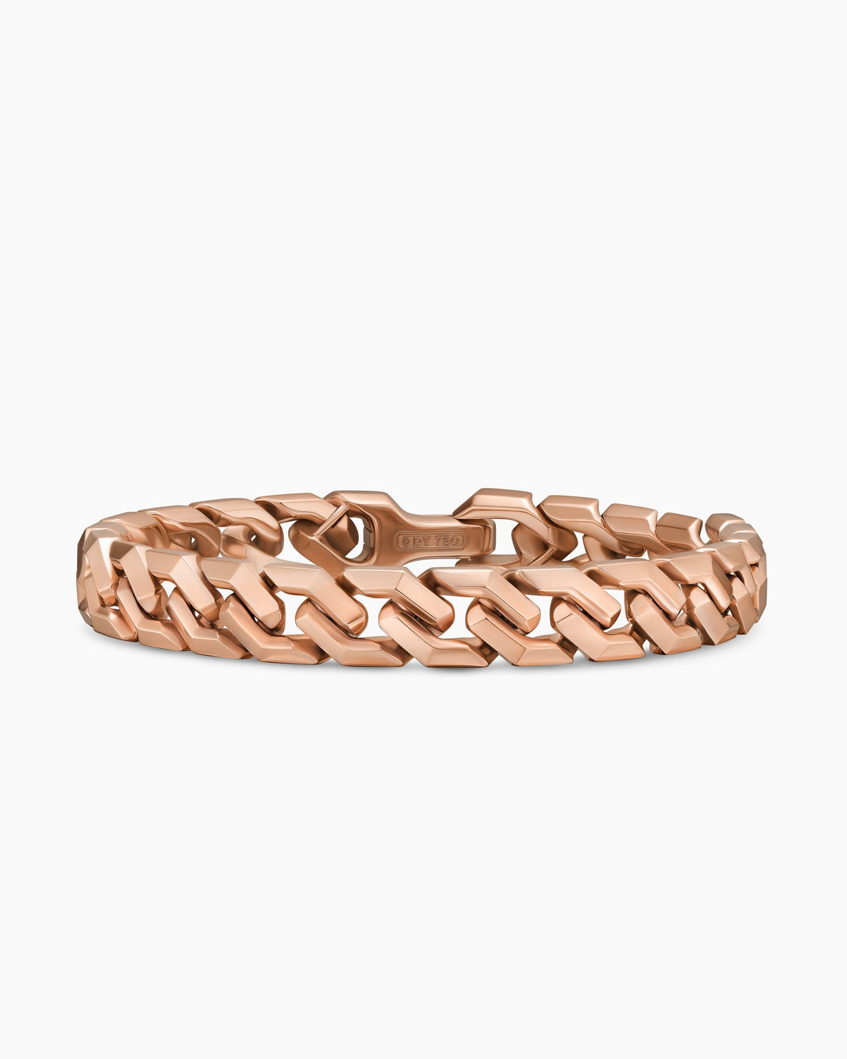 Curb Chain Angular Link Bracelet in 18K Rose Gold, 8.7mm