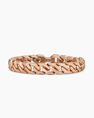 Curb Chain Angular Link Bracelet in 18K Rose Gold, 8.7mm