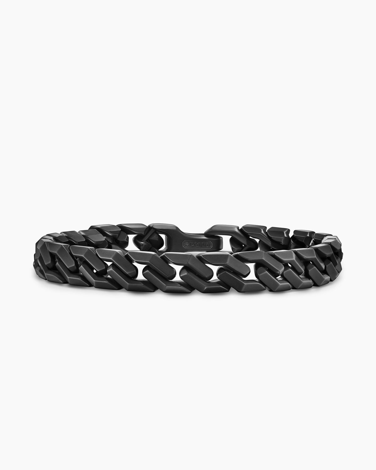 Curb Chain Angular Link Bracelet in Black Titanium, 8.7mm