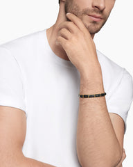 Forged Carbon Faceted Cuff Bracelet in 18K Yellow Gold, 8.5mm