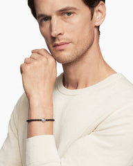 Spiritual Beads Compass Bracelet in Sterling Silver with Black Onyx, 4mm