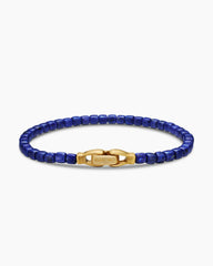 Spiritual Beads Cushion Bracelet with Lapis and 18K Yellow Gold, 4mm