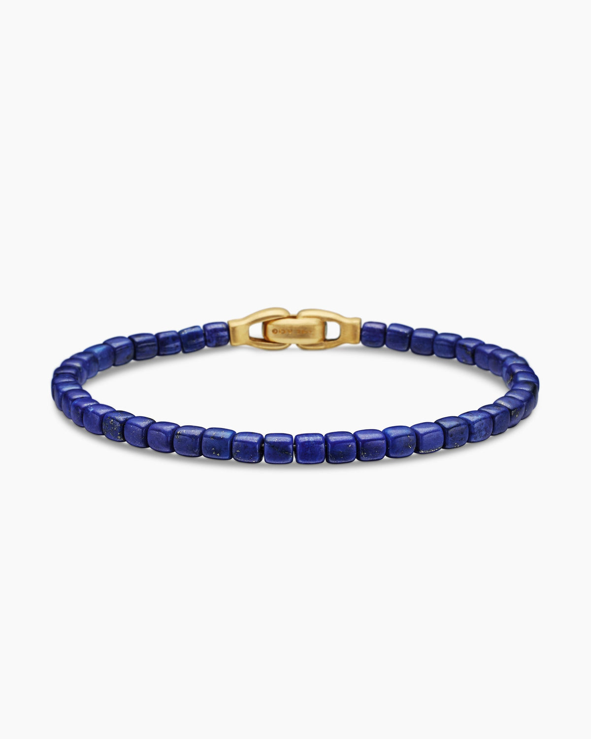 Spiritual Beads Cushion Bracelet with Lapis and 18K Yellow Gold, 4mm