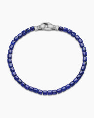 Spiritual Beads Cushion Bracelet in Sterling Silver with Lapis, 4mm