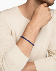 Spiritual Beads Cushion Bracelet in Sterling Silver with Lapis, 4mm