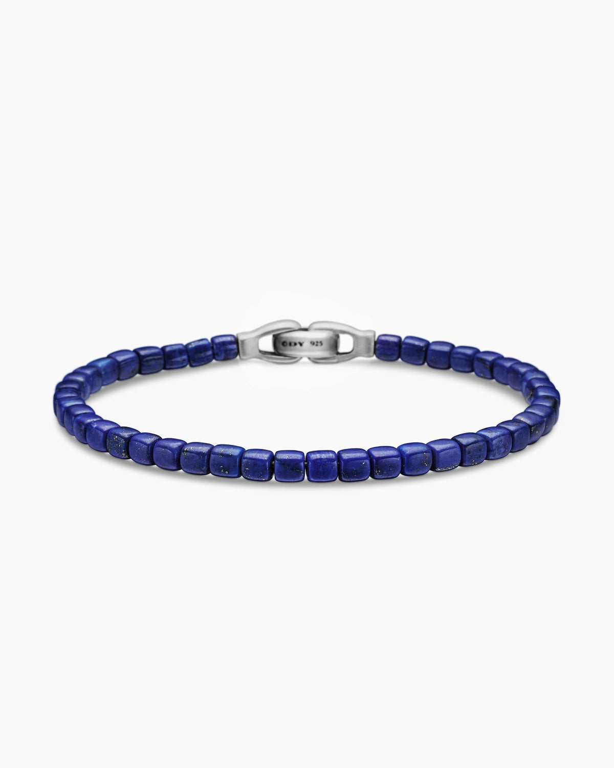 Spiritual Beads Cushion Bracelet in Sterling Silver with Lapis, 4mm