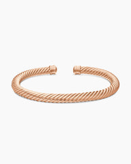 Cable Cuff Bracelet in 18K Rose Gold, 7mm
