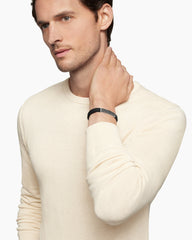 Streamline® ID Bracelet  in Black Rubber with Black Diamonds and Sterling Silver, 10mm