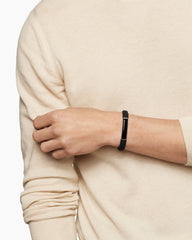 Streamline® ID Bracelet  in Black Rubber with Black Onyx and Sterling Silver, 10mm