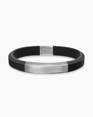 Streamline® ID Bracelet  with Black Rubber and Sterling Silver, 10mm