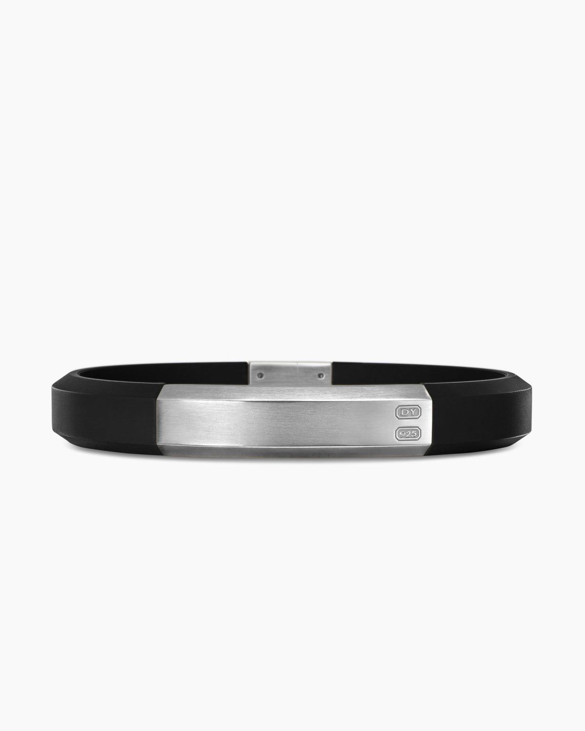 Streamline® ID Bracelet  with Black Rubber and Sterling Silver, 10mm