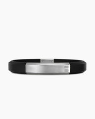 Streamline® ID Bracelet  with Black Rubber and Sterling Silver, 10mm