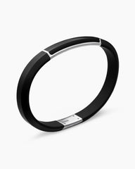 Streamline® ID Bracelet in Black Rubber with Black Onyx and Sterling Silver, 8mm