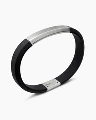 Streamline® ID Bracelet in Black Rubber with Sterling Silver, 8mm