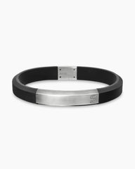 Streamline® ID Bracelet in Black Rubber with Sterling Silver, 8mm