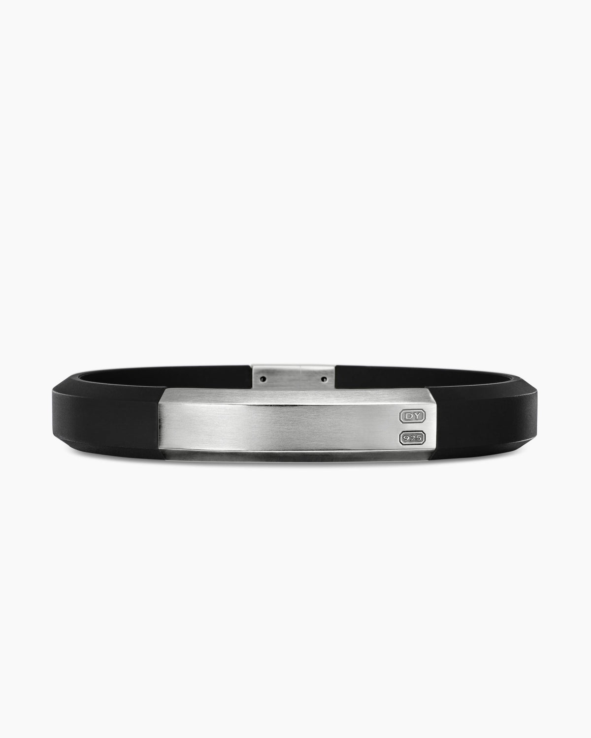 Streamline® ID Bracelet in Black Rubber with Sterling Silver, 8mm