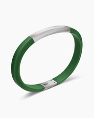 Streamline® ID Bracelet in Green Rubber with Sterling Silver, 8mm