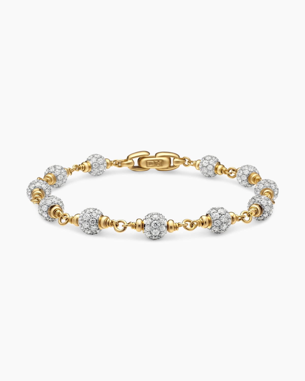 Spiritual Beads Bracelet in 18K Yellow Gold with Diamonds, 6mm