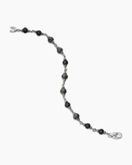 Spiritual Beads Bracelet in Sterling Silver with Black Onyx and Black Diamonds, 6mm