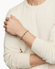 Spiritual Beads Bracelet in Sterling Silver with Tiger’s Eye and Cognac Diamonds, 6mm