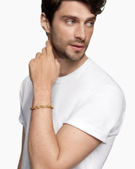 Faceted Link Bracelet in 18K Yellow Gold, 9mm