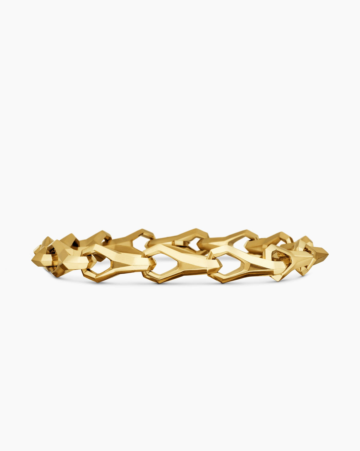 Faceted Link Bracelet in 18K Yellow Gold, 9mm