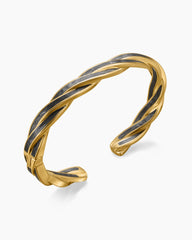 DY Helios™ Cuff Bracelet in 18K Yellow Gold with Forged Carbon, 9mm