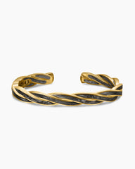 DY Helios™ Cuff Bracelet in 18K Yellow Gold with Forged Carbon, 9mm