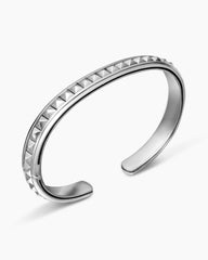 Pyramid Cuff Bracelet in Sterling Silver, 7mm