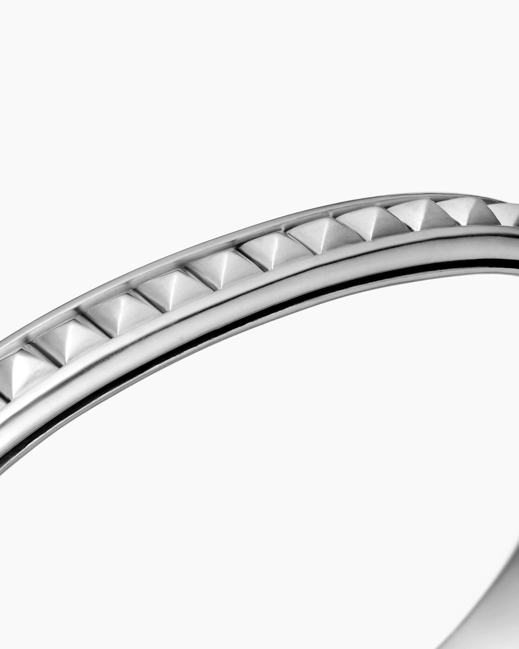 Pyramid Cuff Bracelet in Sterling Silver, 7mm