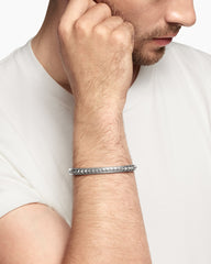 Pyramid Cuff Bracelet in Sterling Silver, 7mm