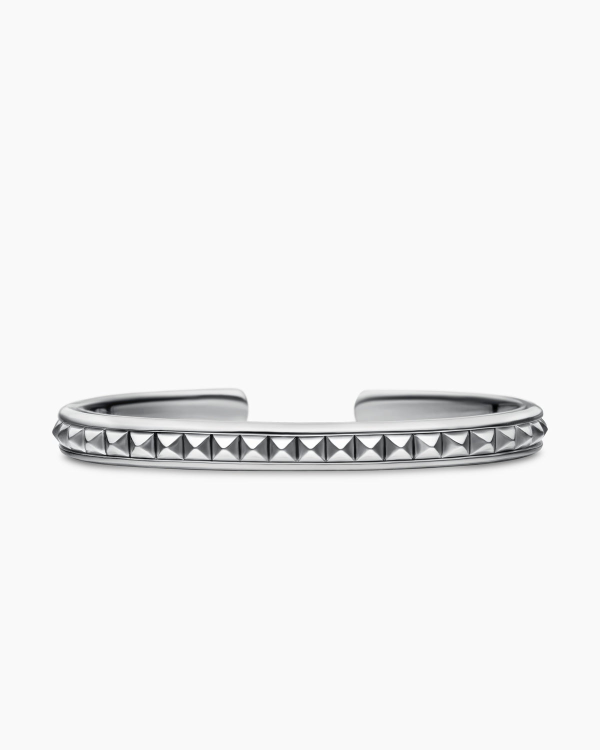 Pyramid Cuff Bracelet in Sterling Silver, 7mm