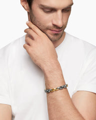 Faceted Link Bracelet in 18K Yellow Gold with Meteorite, 11.6mm